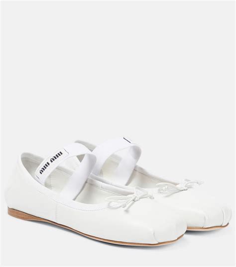 white miu miu ballet flats|miu michael shoes.